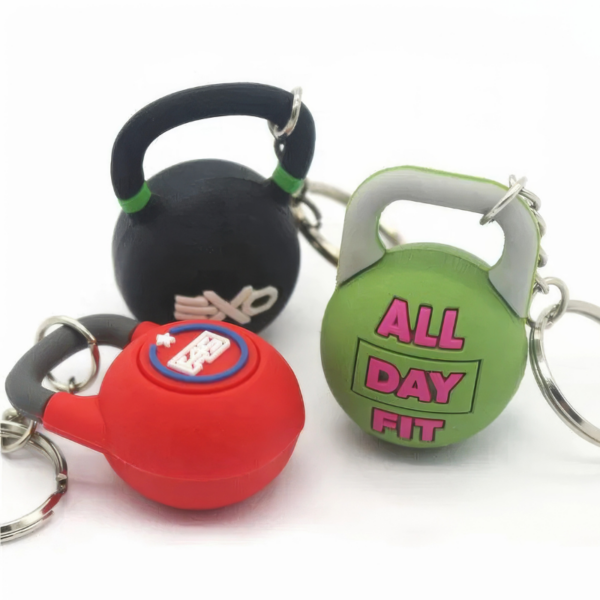 Custom PVC Kettlebell Keychain UK Gym Merch
